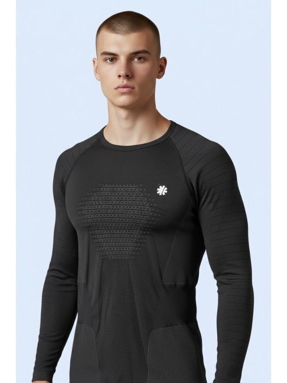 Mountain Gear black long sleeve men's top designed for adventure size L